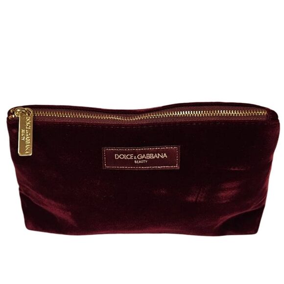 Dolce & Gabbano Wine Color Vevet Makeup Bag/ Clutch - Picture 1 of 7